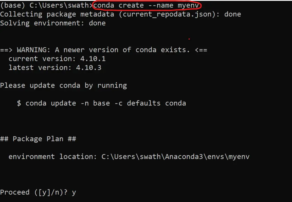 conda create environment