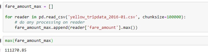 Pandas chunksize example