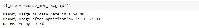 Pandas reduce memory usage results