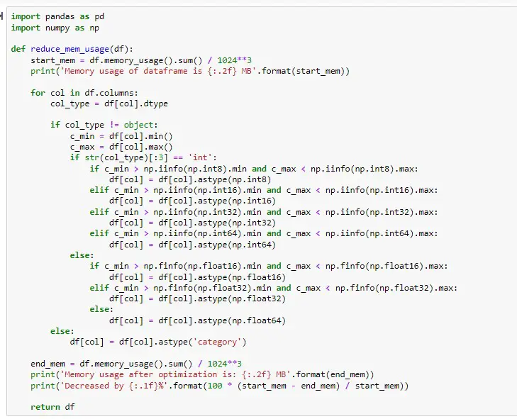 Pandas reduce memory usage