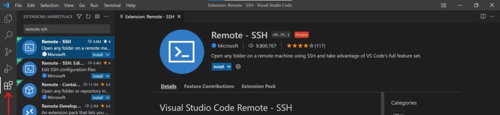 install remote ssh